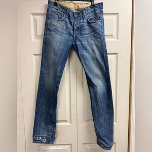 Rag and Bone Camden Slim Fit Faded Distress Blue Jean 34 x 34